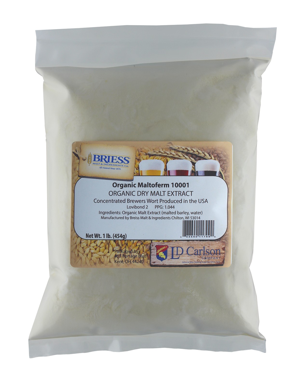 Organic Light DME Maltoferm 10001 - 1 Lb for Home Brew Beer Making
