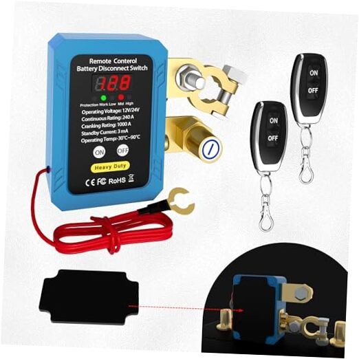 240A Remote Battery Disconnect Switch with 240A with LED Voltage Display