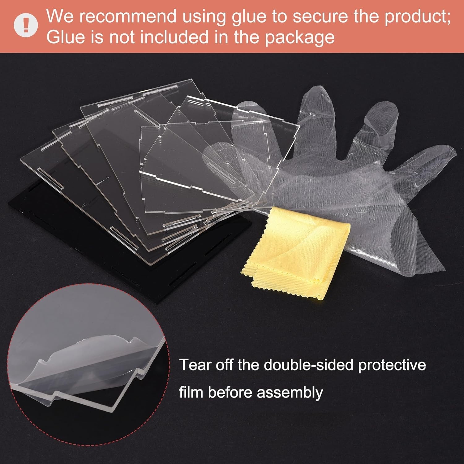 Acrylic Clear Display Case Box Dustproof Protection Showcase Cube Collectible...