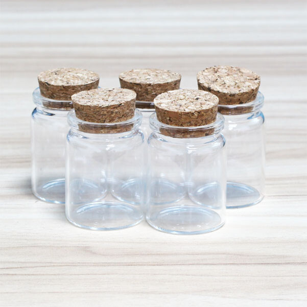 35ML Tiny Vials Vial Jars Stopper glass bottles 2~50PCS Storage corks Crafts