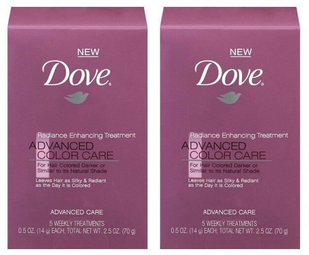 2 Pack- Dove Radiance Enhancing Treatment Advanced Color Care, 0.5 oz