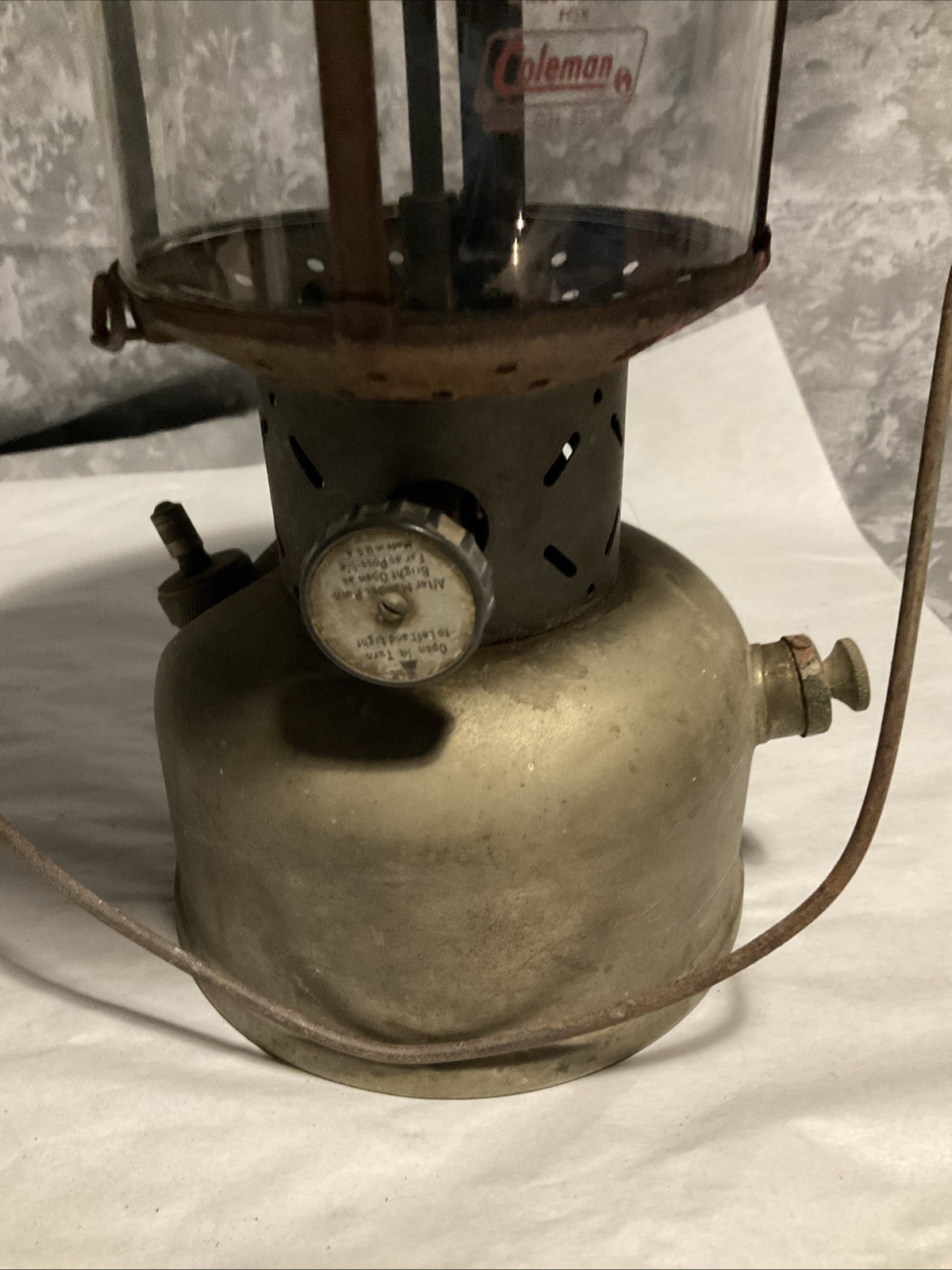 Vintage/ Antique- Coleman # B Nickel Big Hat Camping Lantern