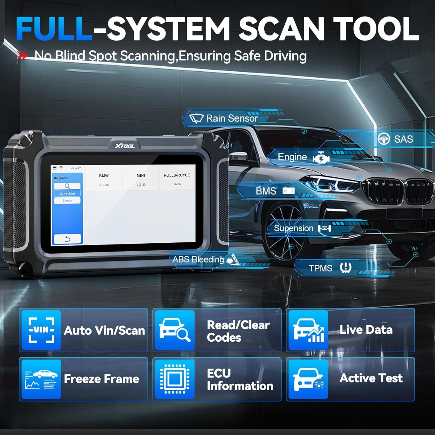 XTOOL IP500 for BMW All System Bidirectional OBD2 Scanner Diagnostic Tool Coding