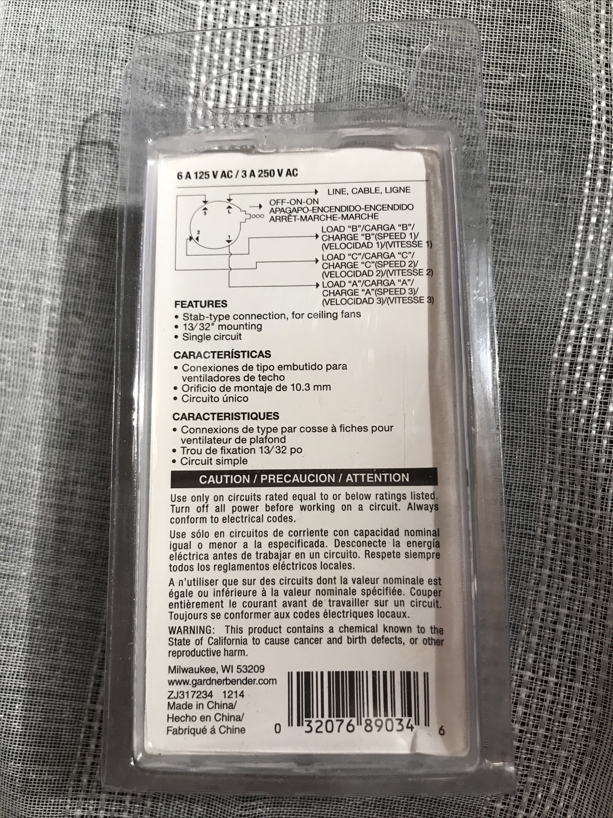 GB GARDNER BENDER 3 speed pull chain switch White. SPTT, GSW-34 pull chain. NEW