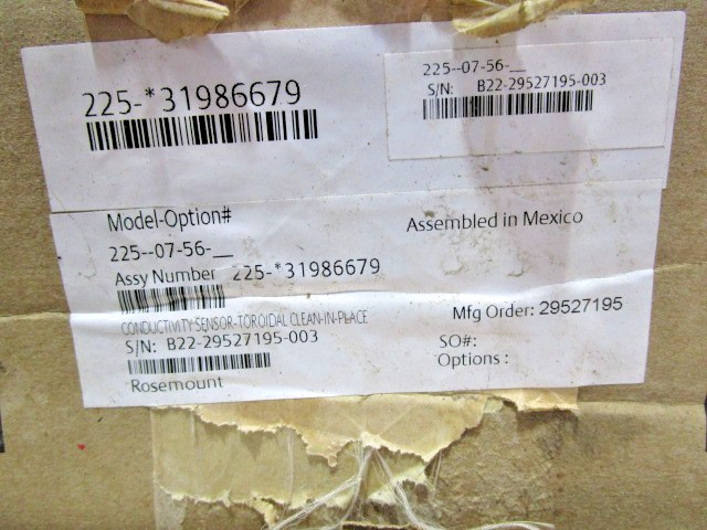 ROSEMOUNT 225-07-56 CONDUCTIVITY SENSOR *NEW*