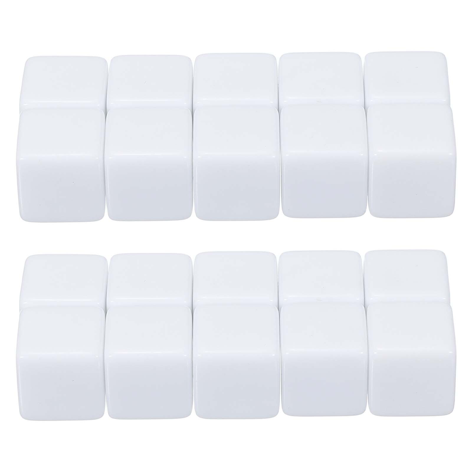 14 mm Dice Blank 100 Pcs Square Corner with Smoothed Surface White