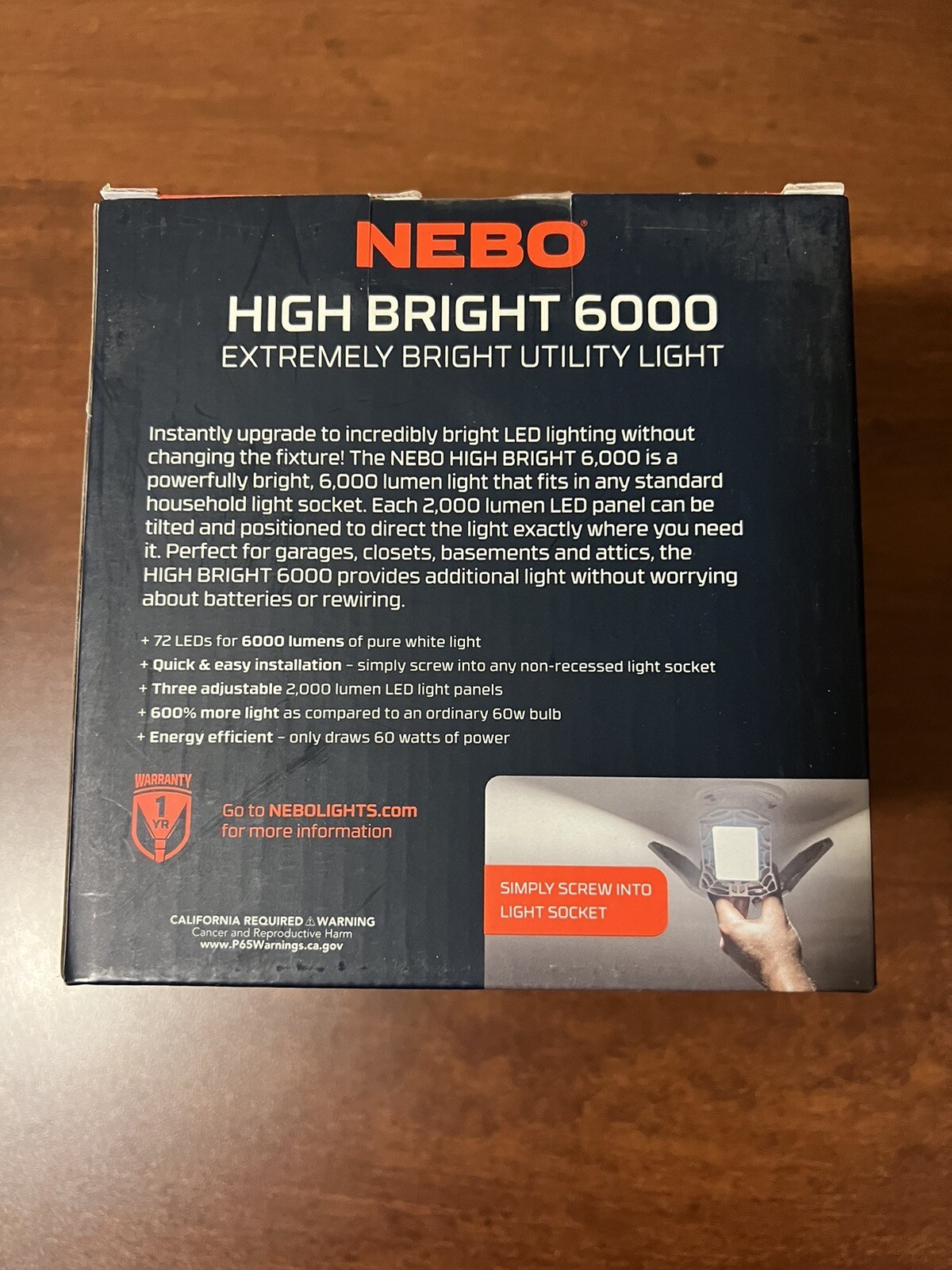 NEBO High Bright 6000 Lum Utility Light Extremely Bright Utility Light