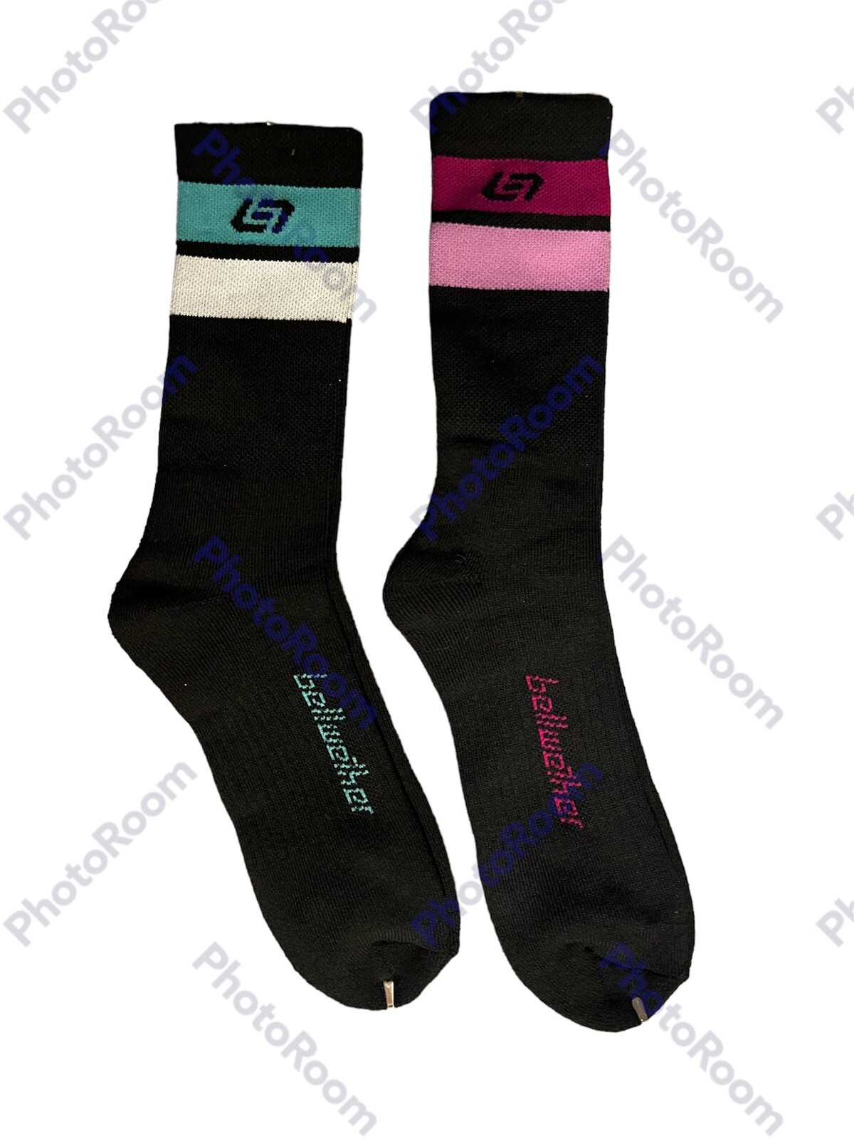 2 Pairs of Bellwether Powerline Cycling Sock S/M Fuchsia & Teal colors  Women's