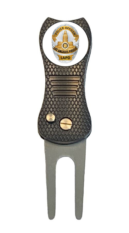 LAPD Los Angeles LA Police Golf Ball Marker + Premium Switchblade Divot Tool