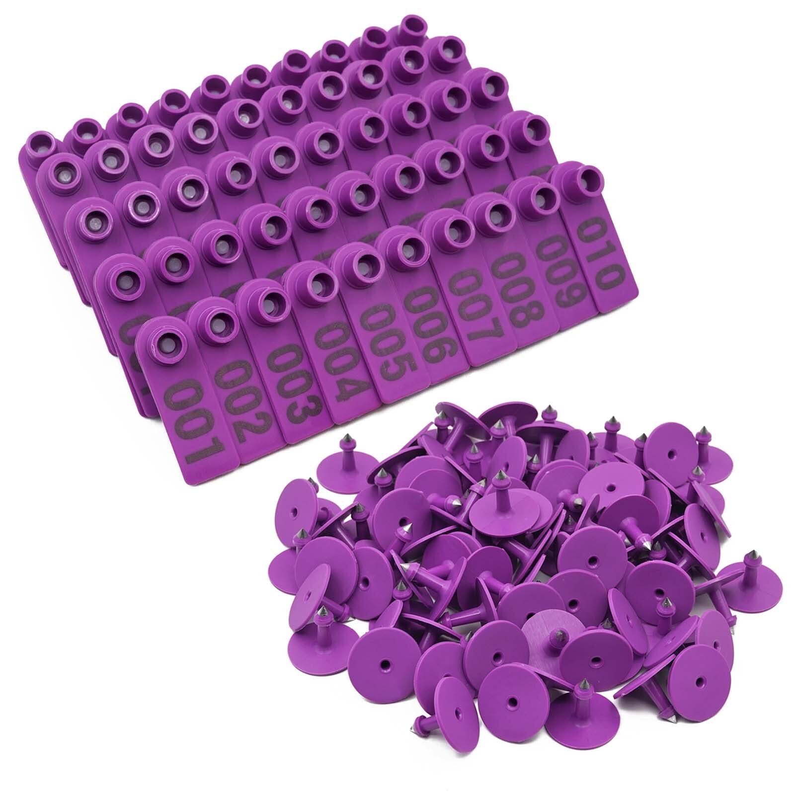 Numbered Ear Tags 001-100 Count Plastic Livestock Ear Tags with Numbers