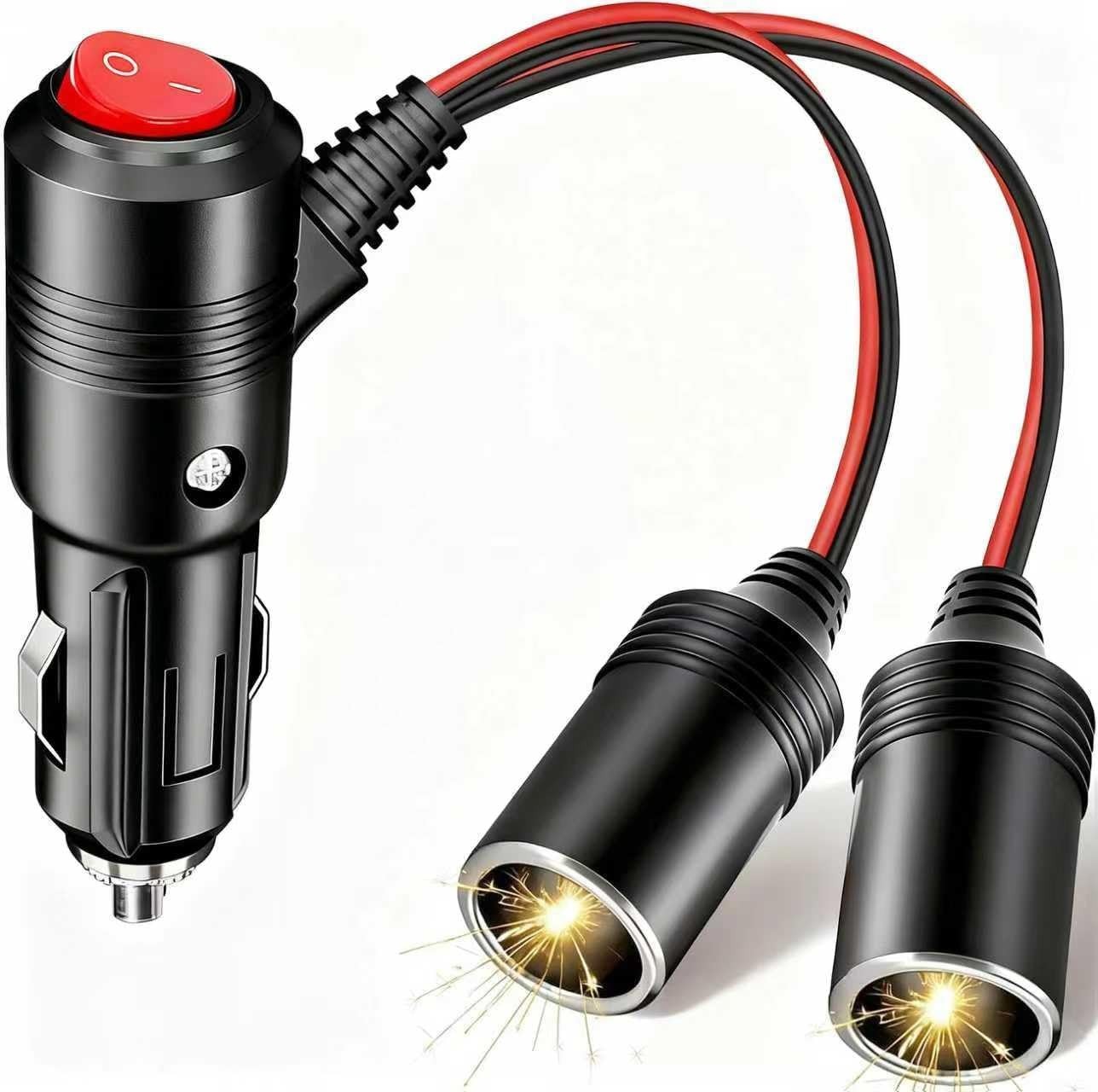 Compact Car Dual Cigarette Lighter Adapter - Fast Charge & Easy Use for Drivers