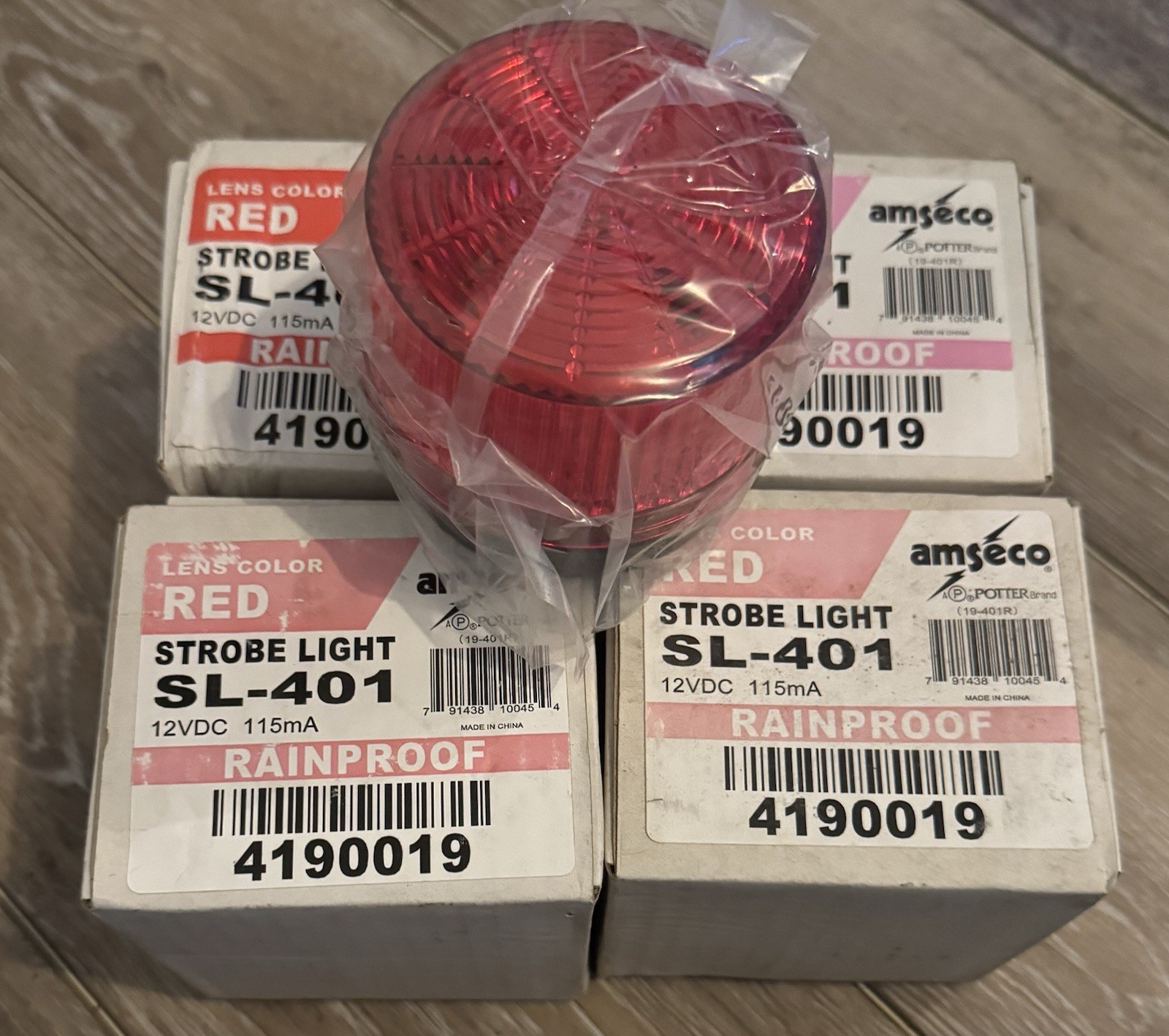 5 Amesco SL-401 Red Strobe Light Set Waterproof Light NEW