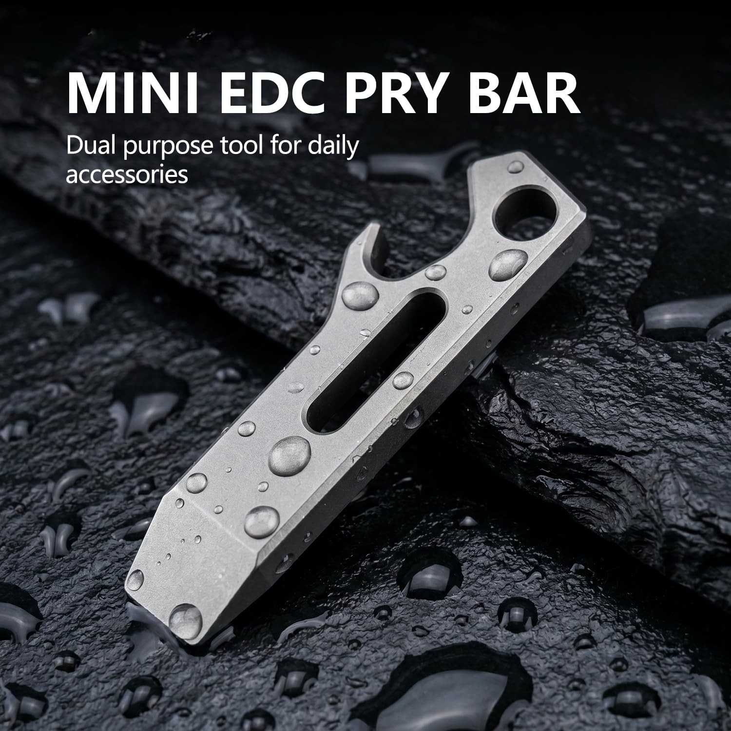 Titanium EDC Pry Bar Multitool, Small Keychain Prybar Tool with Bottle & Open...