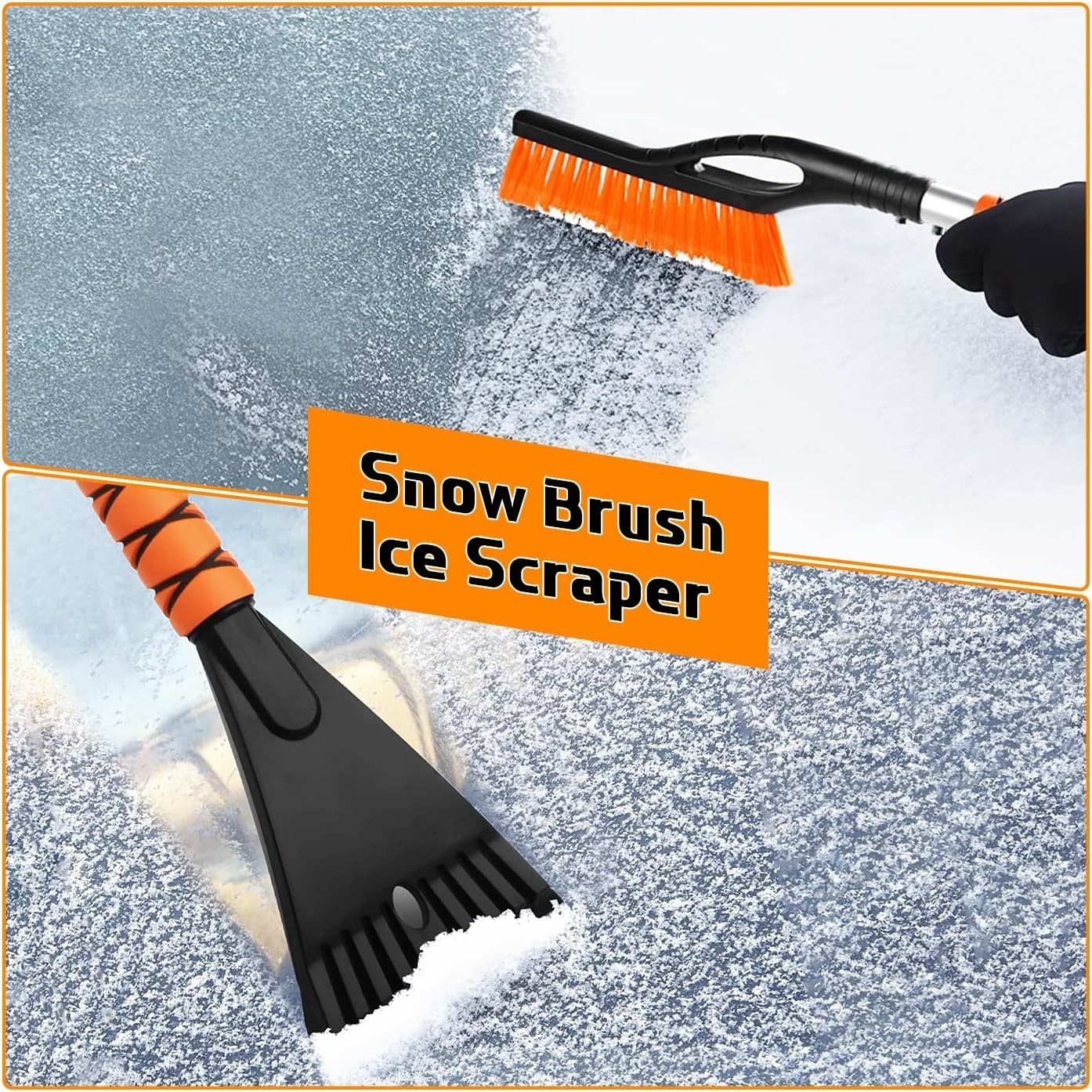 Snow Brush & Ice Scraper, 27'', Ice Scrapers for Car Windshield, Detachable