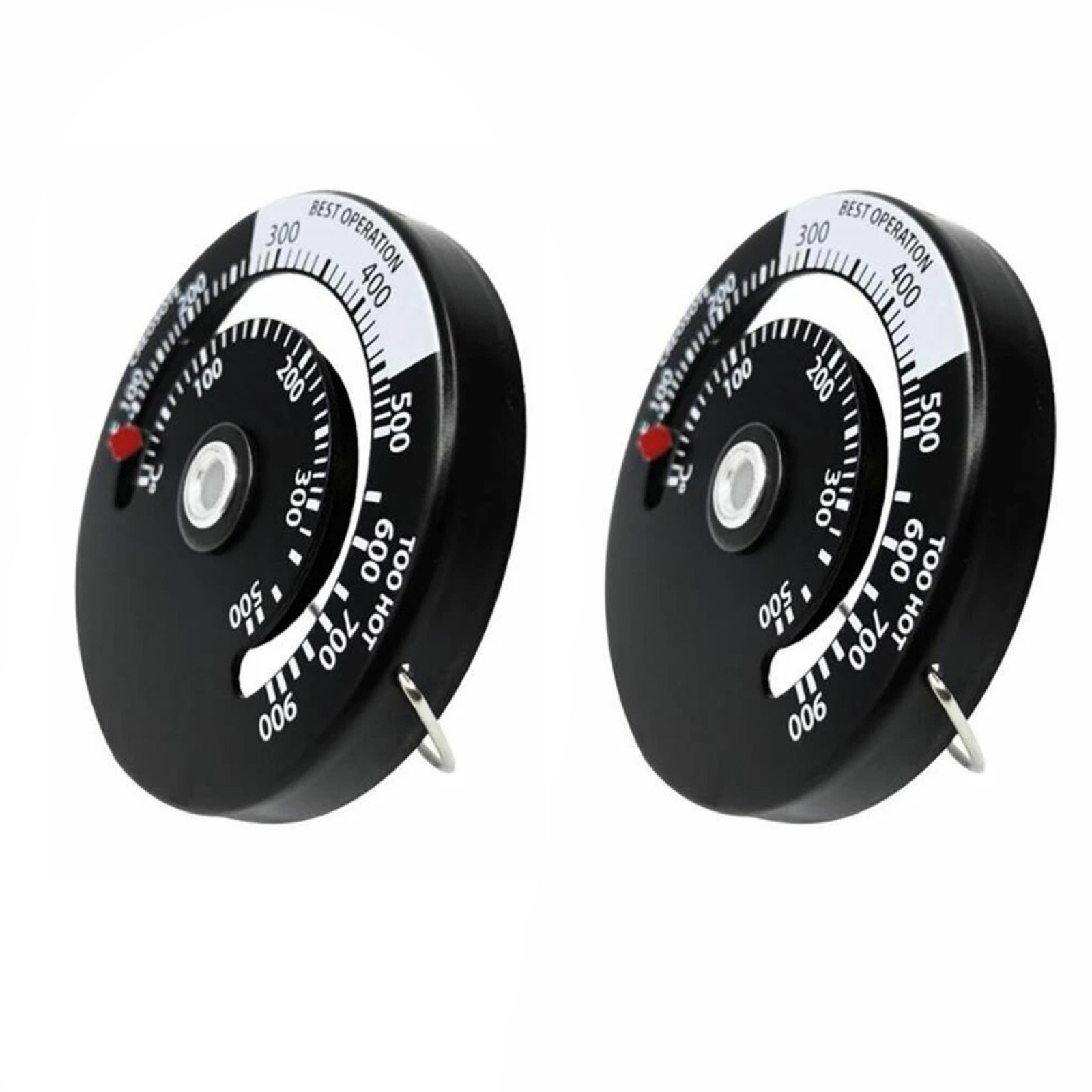 2pcs Stove Pipe Thermometer Magnetic for Wood Burning Fireplace Heat Monitor