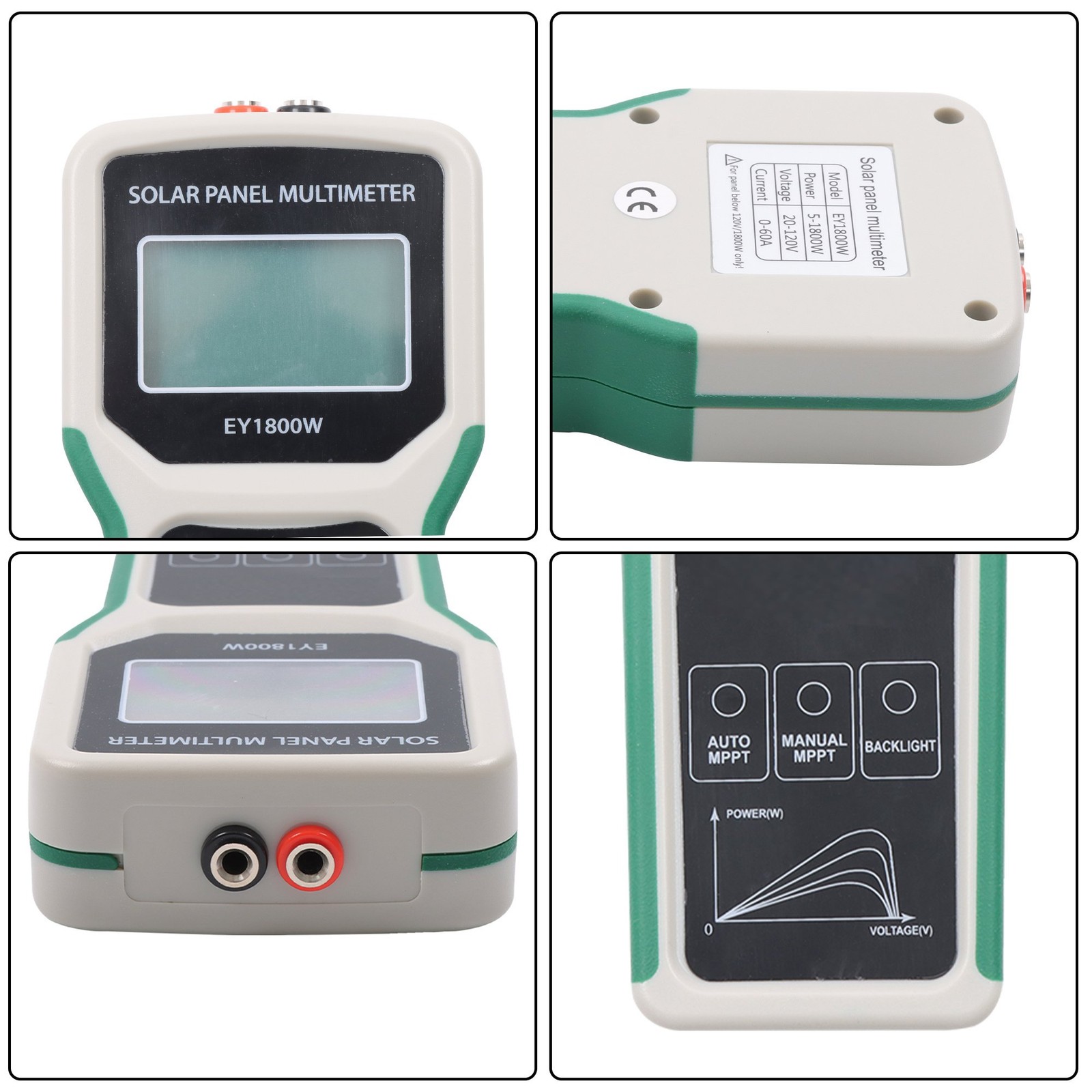1800W MPPT Meter - Measures Solar Open Circuit Voltage & Load Current