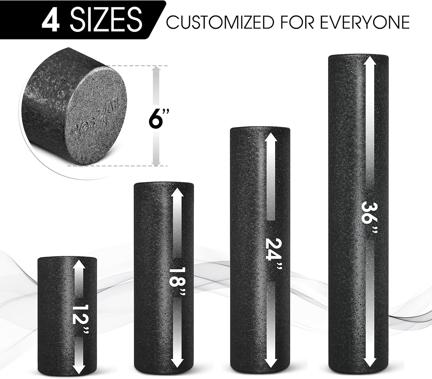 High-Density EPP round Back Roller Foam, Exercise Foam Roller for Yoga, Pilates