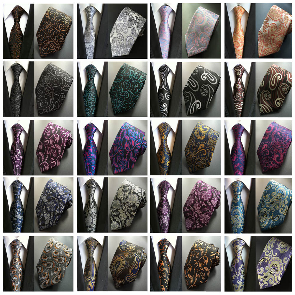 Men Paisley Floral 8CM Wide Jacquard Tie Polyester Business Necktie HZ021