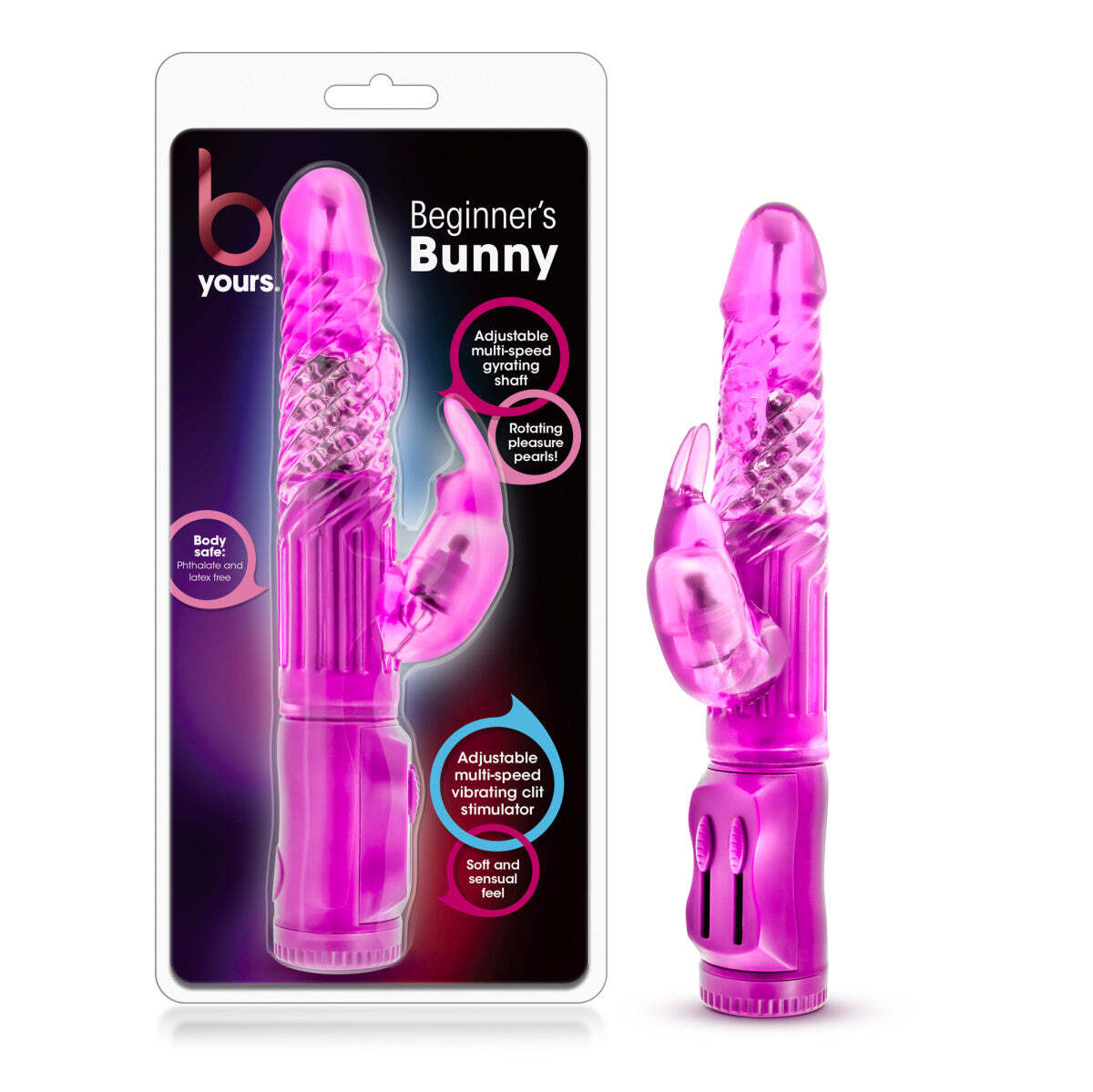 Blush B Yours Beginners  Triple Action Rabbit Flexible Vibrator Rotating Beads