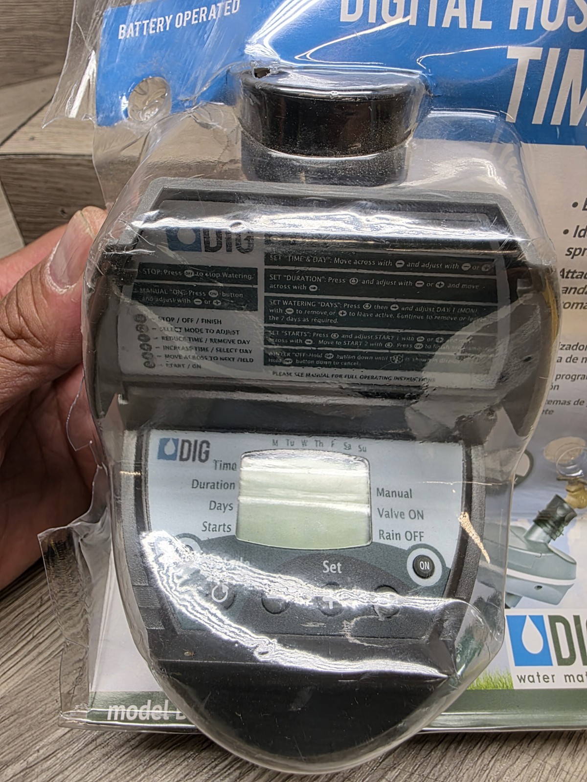 Dig Corporation Battery Powered Digital Sprinkler Timer Clamshell 1-Station
