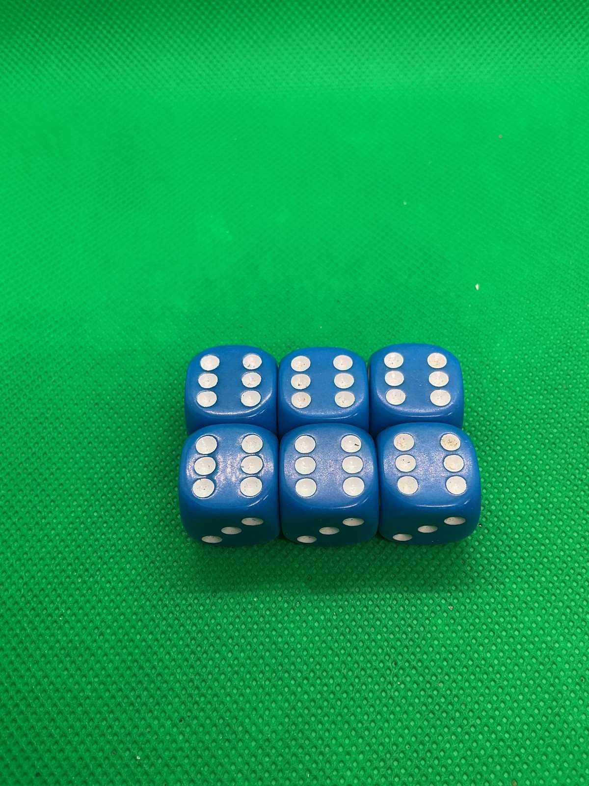 Blue Six-Sided Dice Lot 6 Standard Gaming Board Game Replacement Pieces