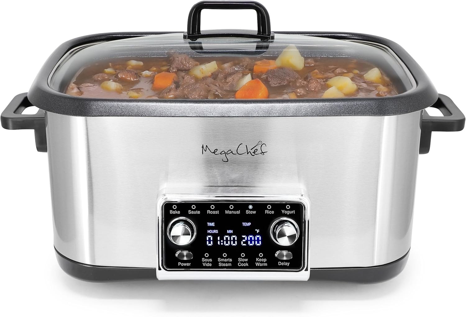 Deluxe 8 Quart 12-In-1 Programmable Multi Cooker with Sous Vide and Multi-Functi