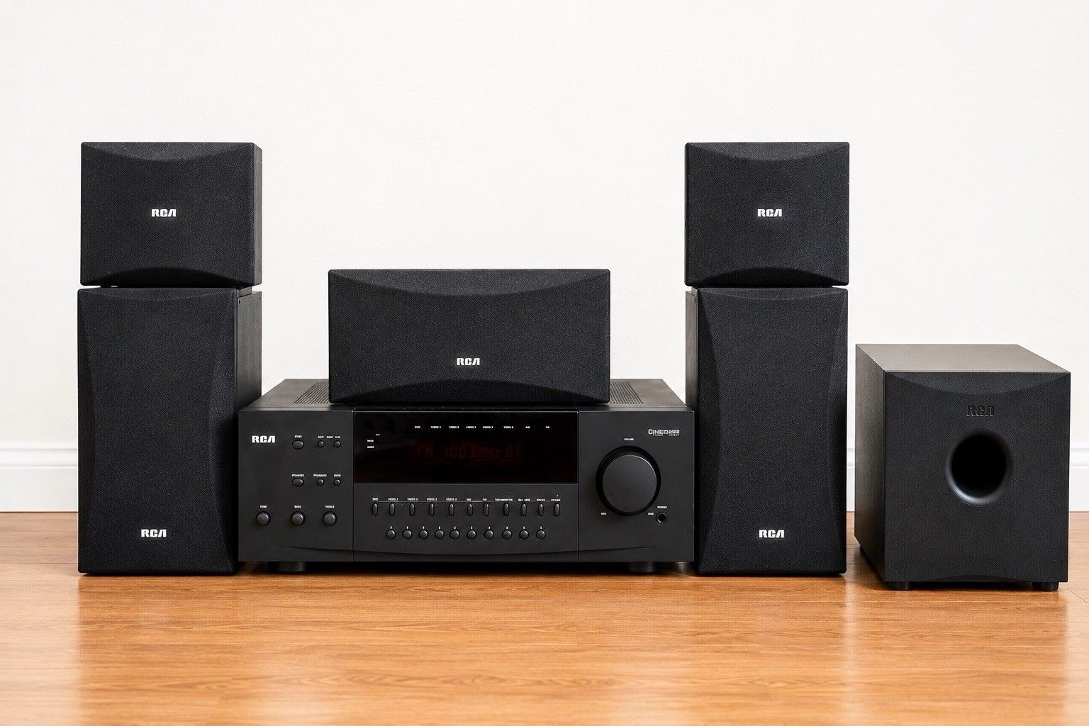 RCA RV-9970A Dolby Pro Logic 5.1 Home Theater Receiver + 5 Speakers & Sub Tested