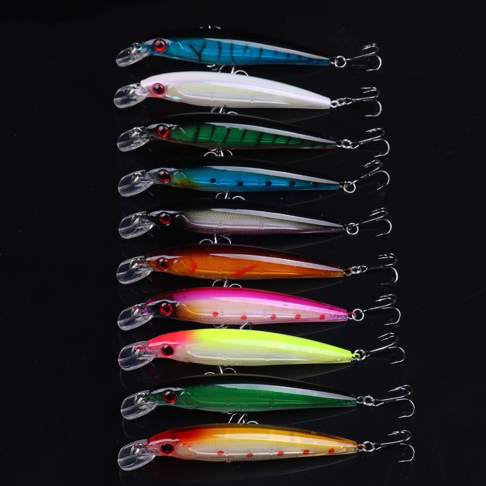 10pcs Minnow Fishing Lures Hard Bait Artifiial Bait Plastic 11cm/13.5g