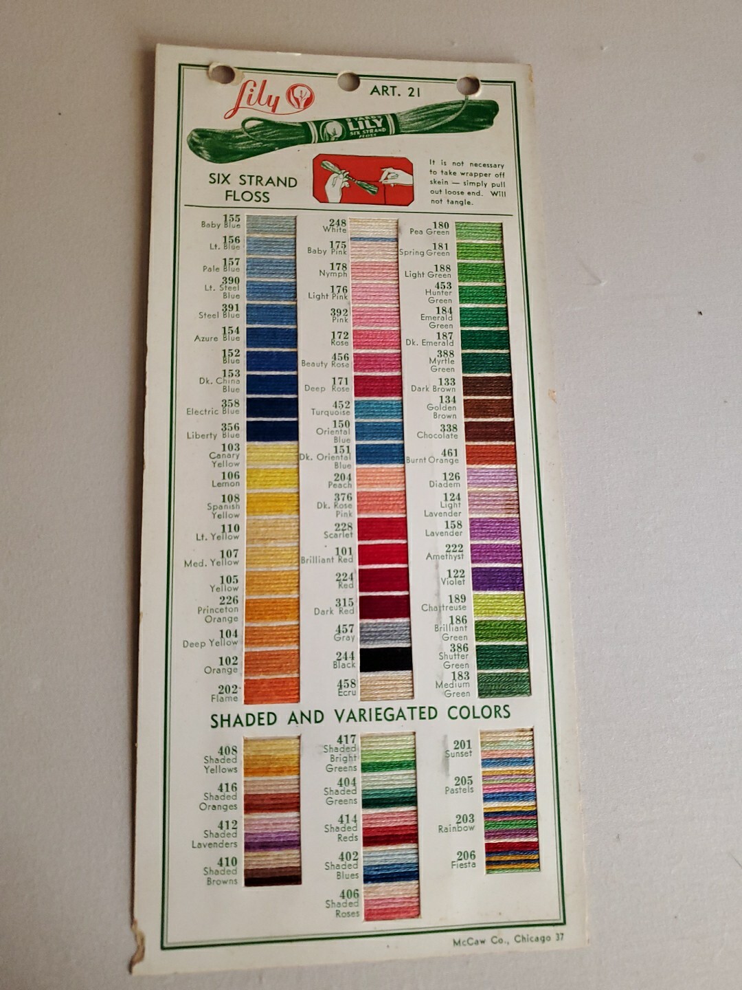 Lily Mills Company Shelby, NC Six Strand Floss Salesman Brochure. ART. 21 RARE!!