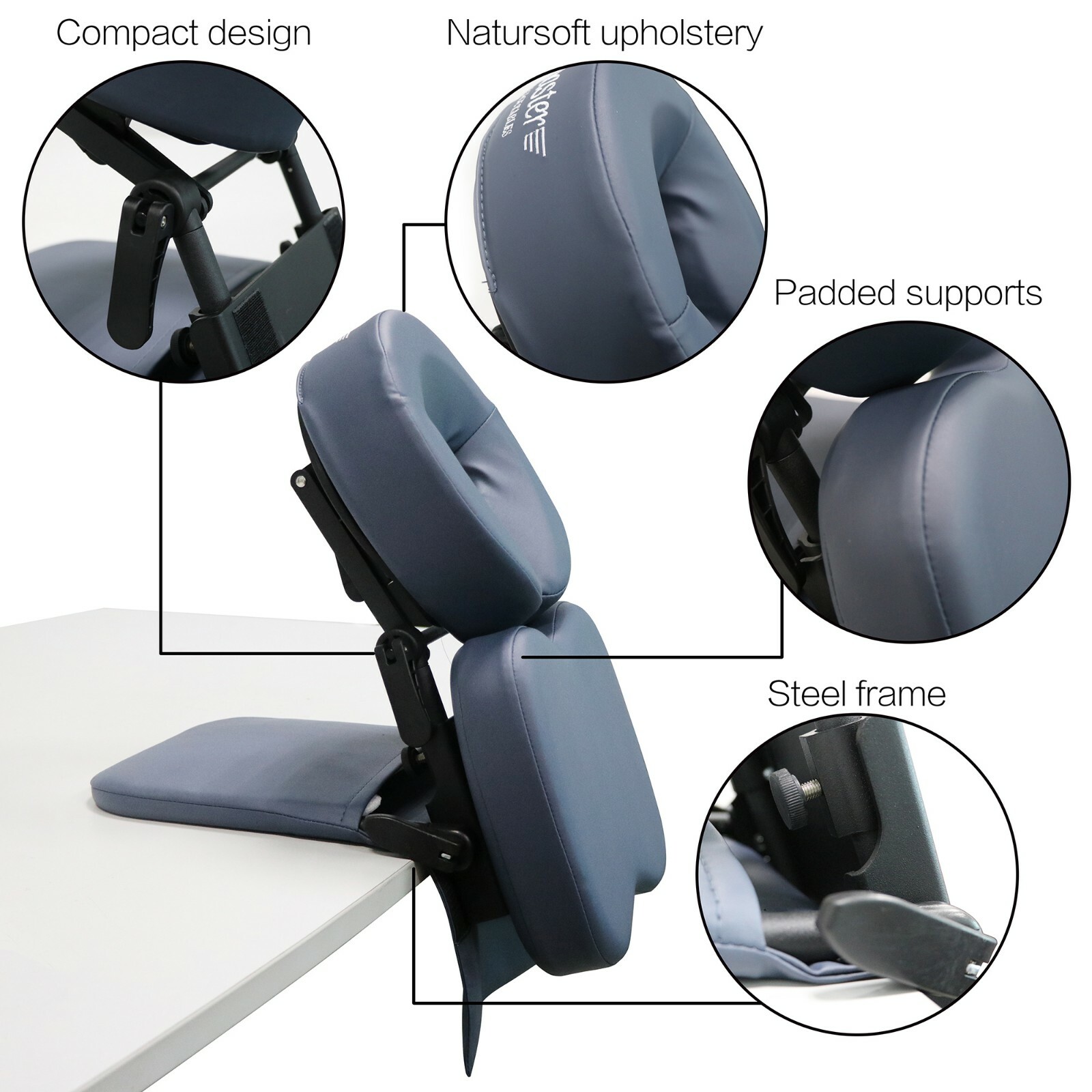 Master Massage Easy Carry Portable Face Down Tabletop Massage Kit in Black