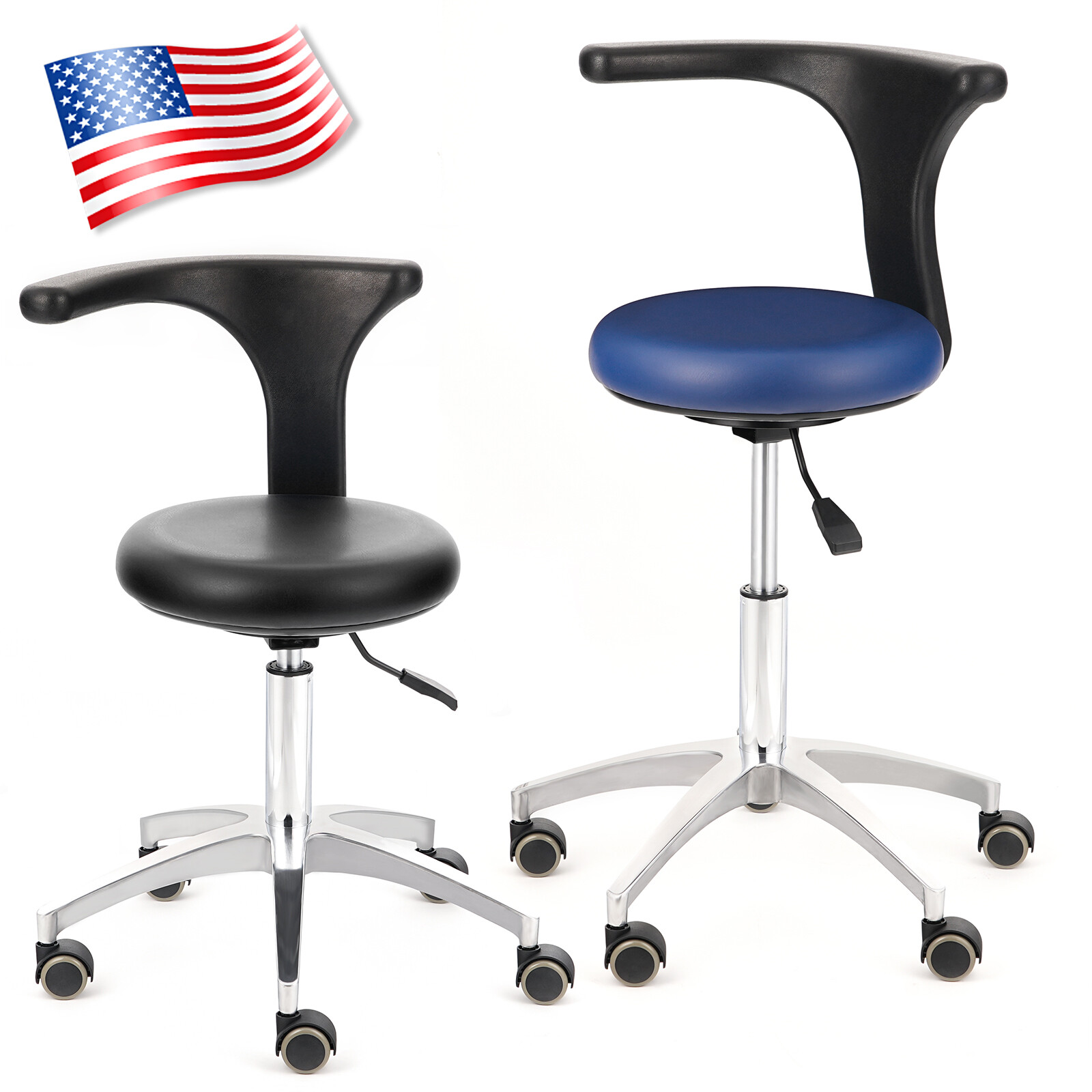 ETERFANT Adjustable Dental Doctor Assistant Stool Mobile Chair PU Leather