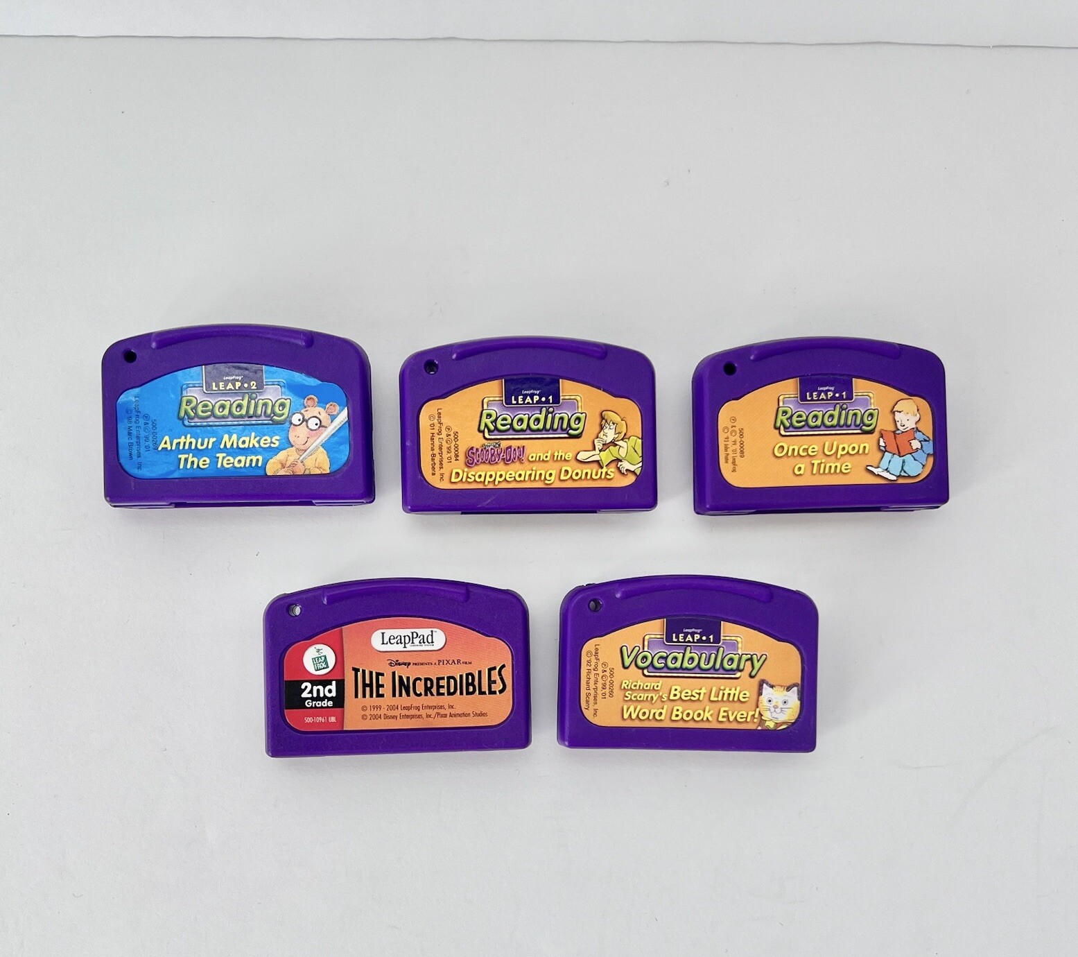 5 Games LeapFrog LeapPad Vocabulary Reading Incredibles Scooby Doo 1 2 Games