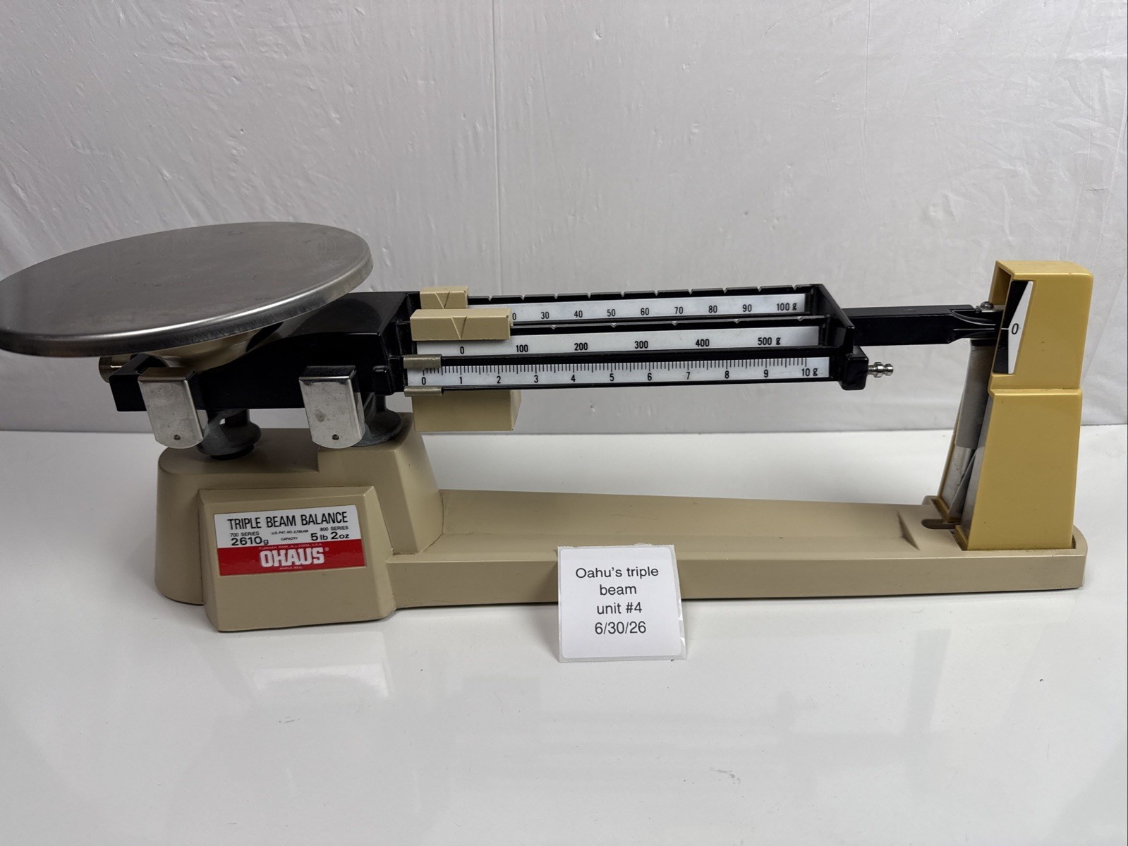 OHAUS Triple Beam Balance 2610g 5lb 2oz Tested Zero Verified Unit #4