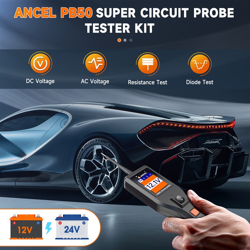 Car PowerScan probe Electrical Tester power Circuit Tester PB50 12/24V