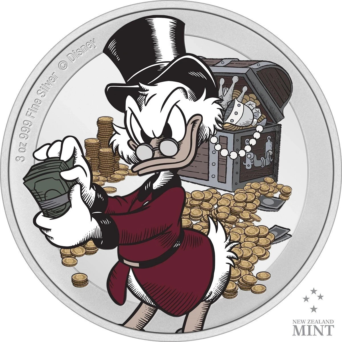 2022 Niue Scrooge McDuck 75th Anniversary 3 oz .999 Fine Silver Coin - B42