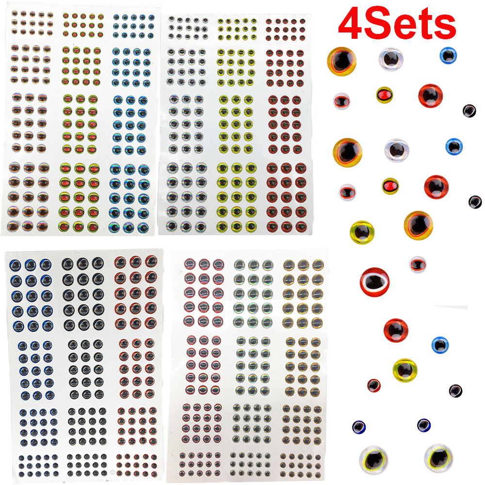 732x Fishing Lure Eyes 3mm-4mm-5mm-6mm 3D Holographic Eyes Fly Tying Jig Craft