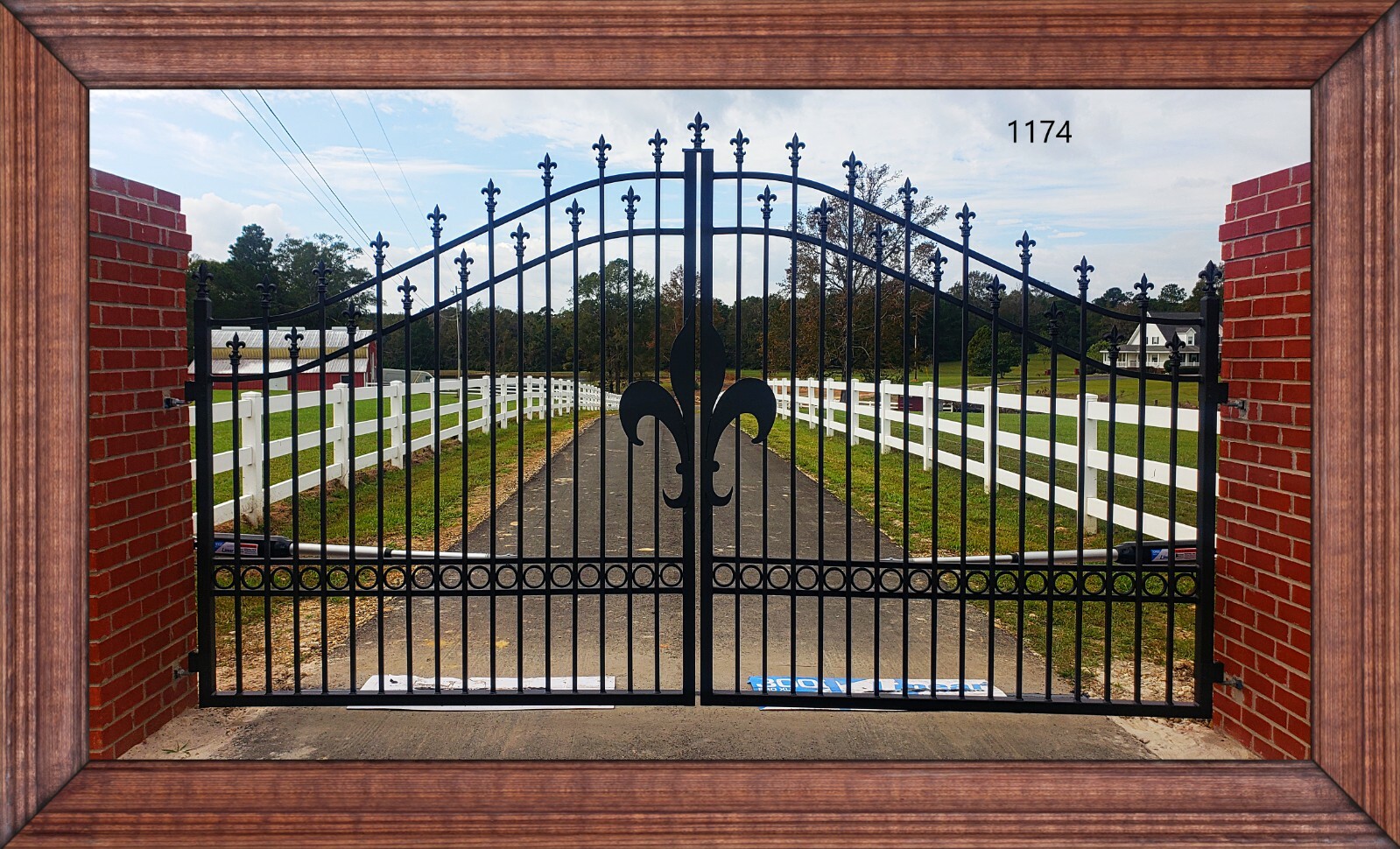 On Sale! #1174HD 14' Driveway Gate Wrought Iron Style Steel Cast Metal Security