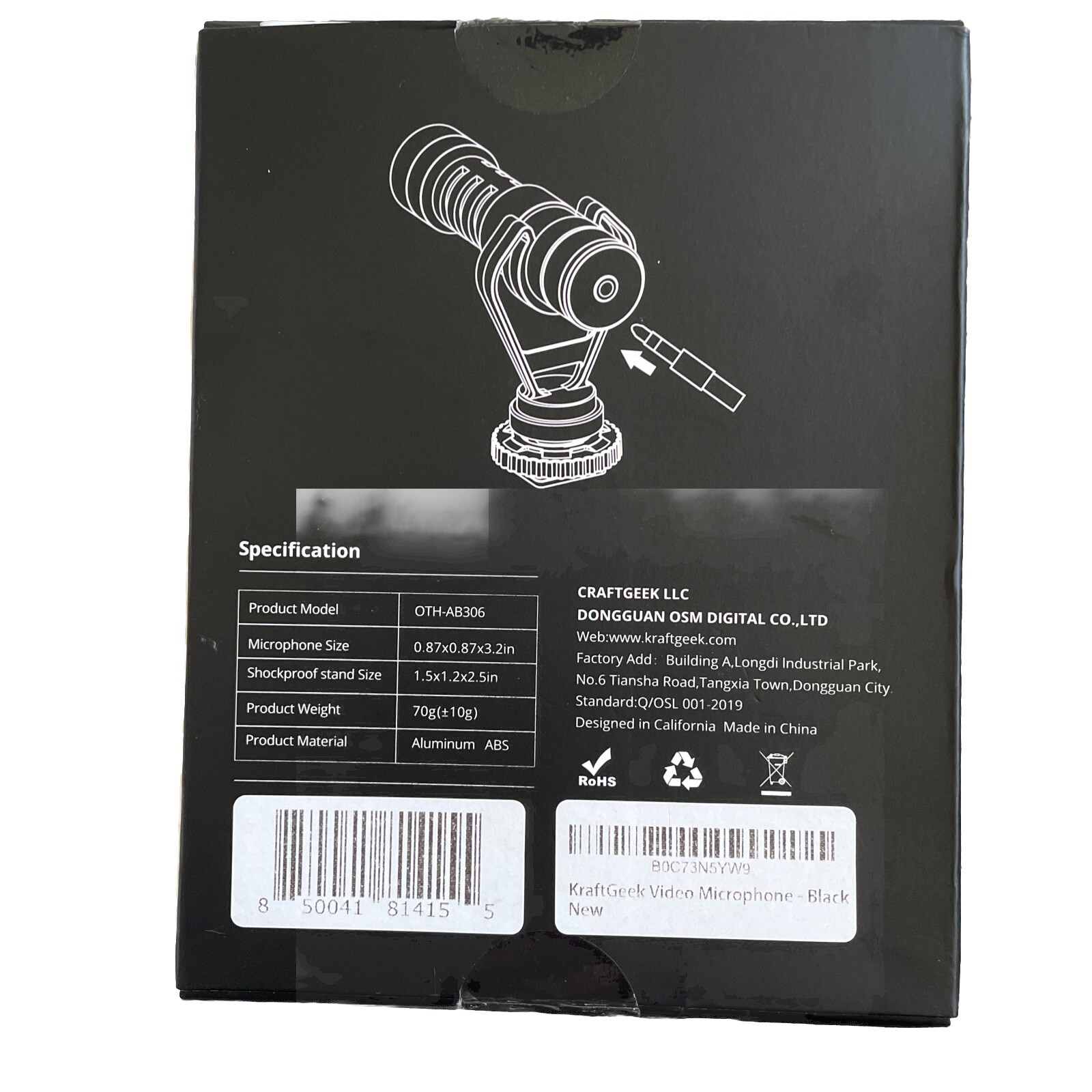 Shotgun Mic for Camera iPhone Android DSLR Vlogging Microphone With Windscreen