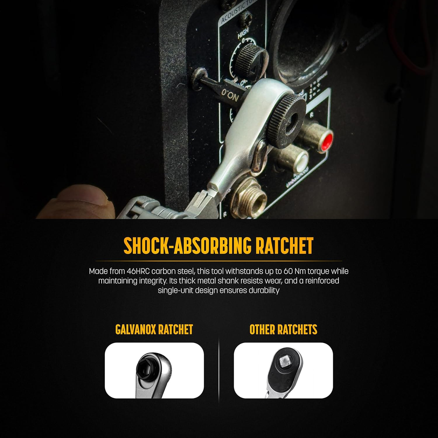GALVANOX Flat-End Ratchet Driver Designed
