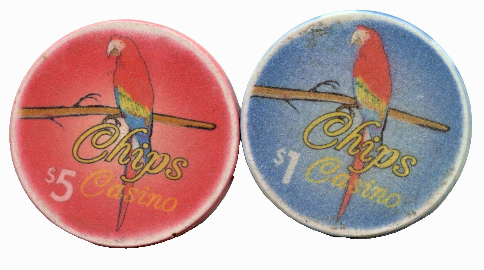 BREMERTON WASHINGTON $1 & $5 CASINO CHIPS (YOU GET BOTH) - LHC 001