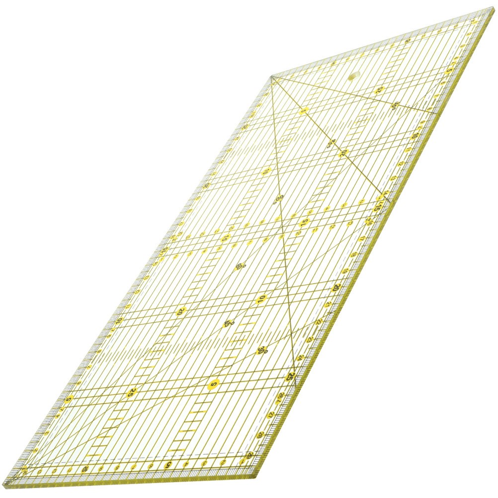 Multi Colored Patchwork Ruler with Contrasting Lines for Easy Fabric Visibility
