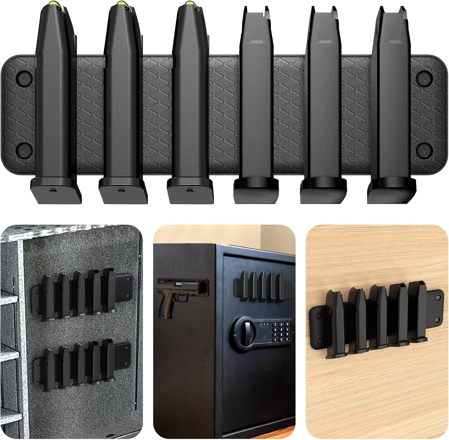 Magnetic Ammunition Holder for Gun Magazines Knives Gun Safe Cabinet Rifle Mags