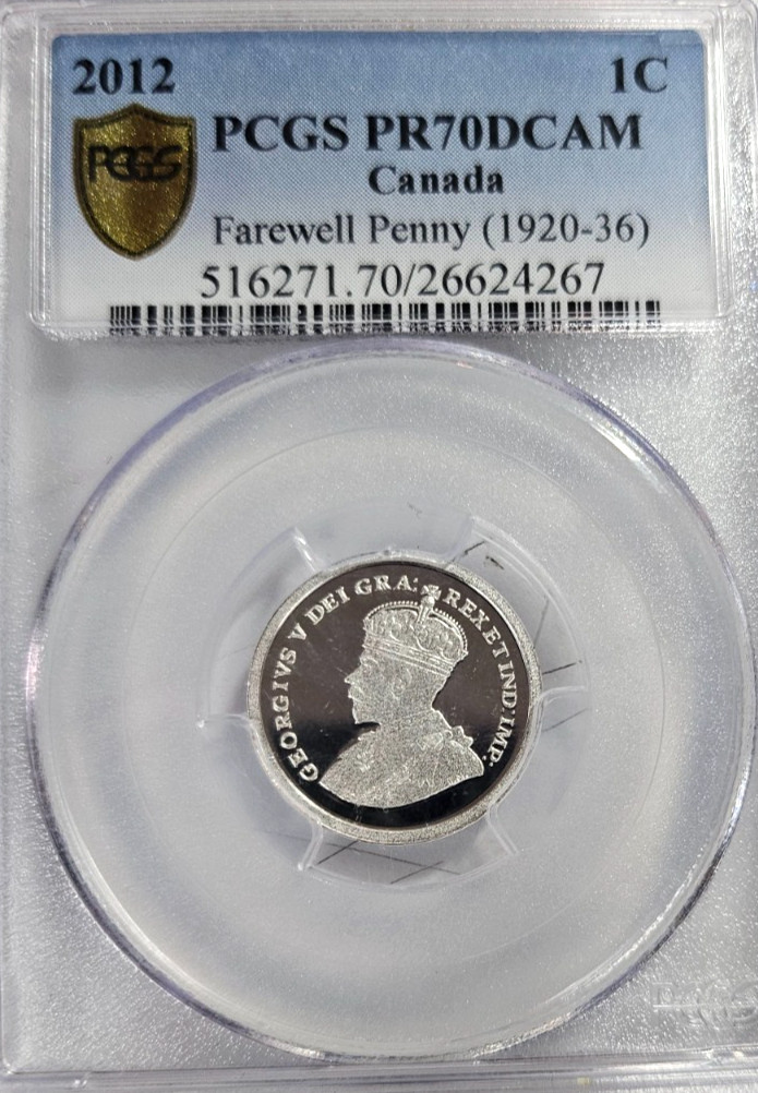 2012 PCGS PR70DCAM Canada "Farewell Penny" 1920-1936, see photos