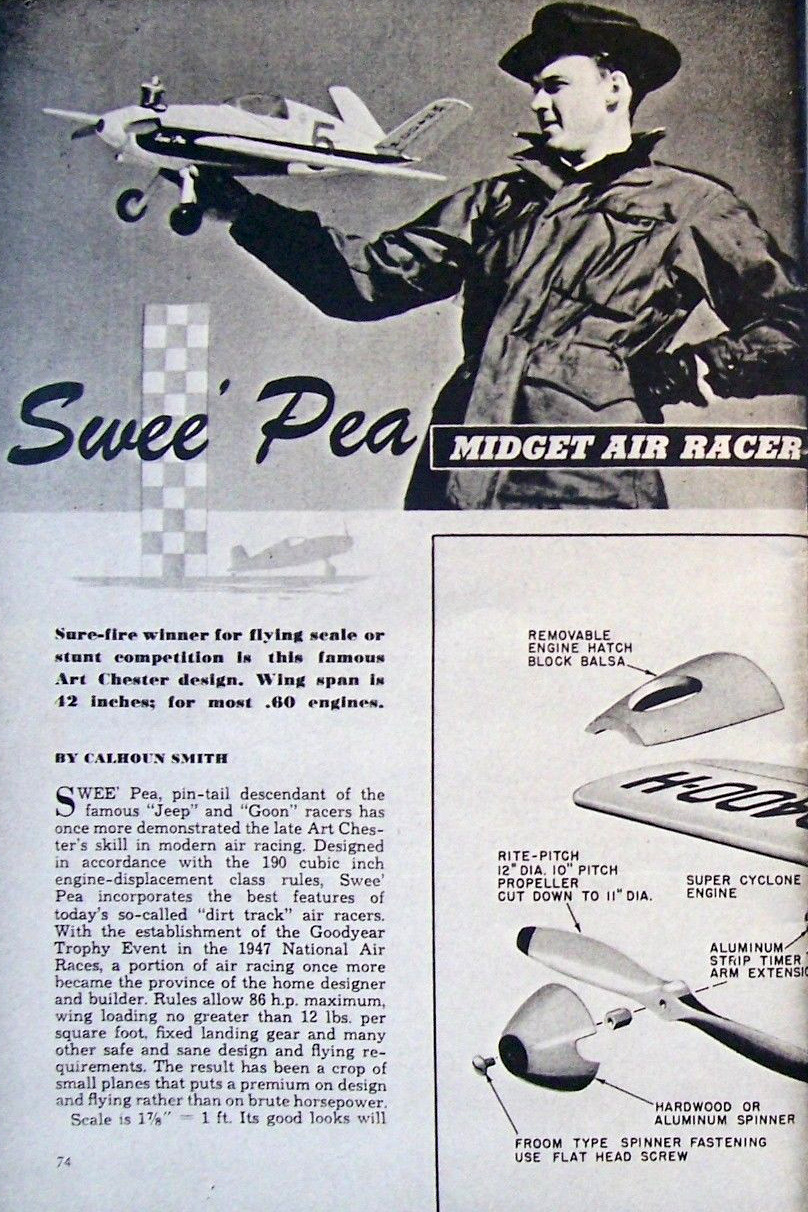 SWEE PEA & MIDGET MUSTANG PLANS + BUILDING ARTICLES for BOTH UC Model Airplanes