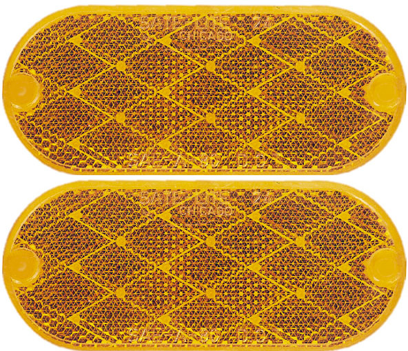 Set of 2 NEW Peterson Manufacturing Oblong Amber Reflectors ***FREE SHIPPING***