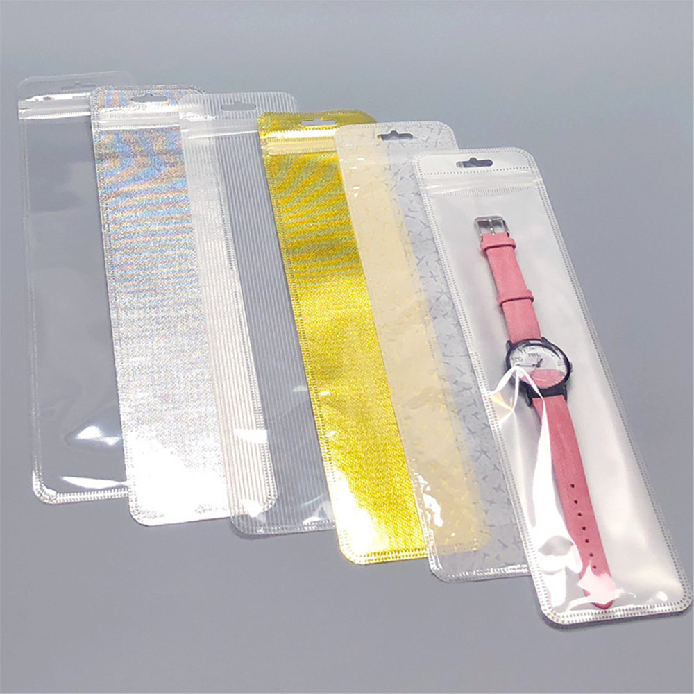 Pack of 100 PVC Plastic Bags Storing Watches Pouch Case (Regular Size)