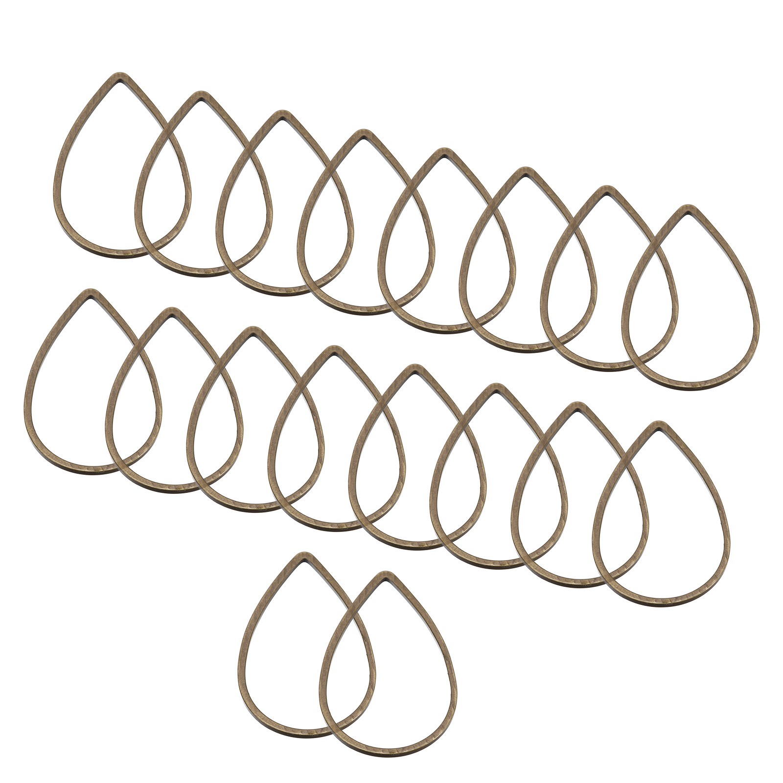 30pcs Earrings Beading Hoop 0.9"x0.6" Teardrop Finding Ring Bronze