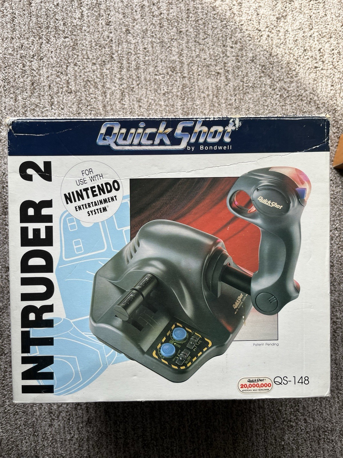 INTRUDER 2 QUICKSHOT Pilot Joystick Nintendo NES Model QS-148 - RARE Box Only