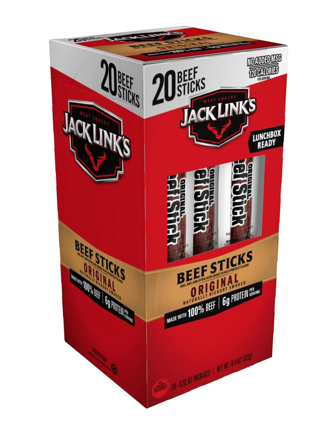 Original Beef Jerky Sticks - Made with 100% Real Beef - Ready to Eat Real Meat P