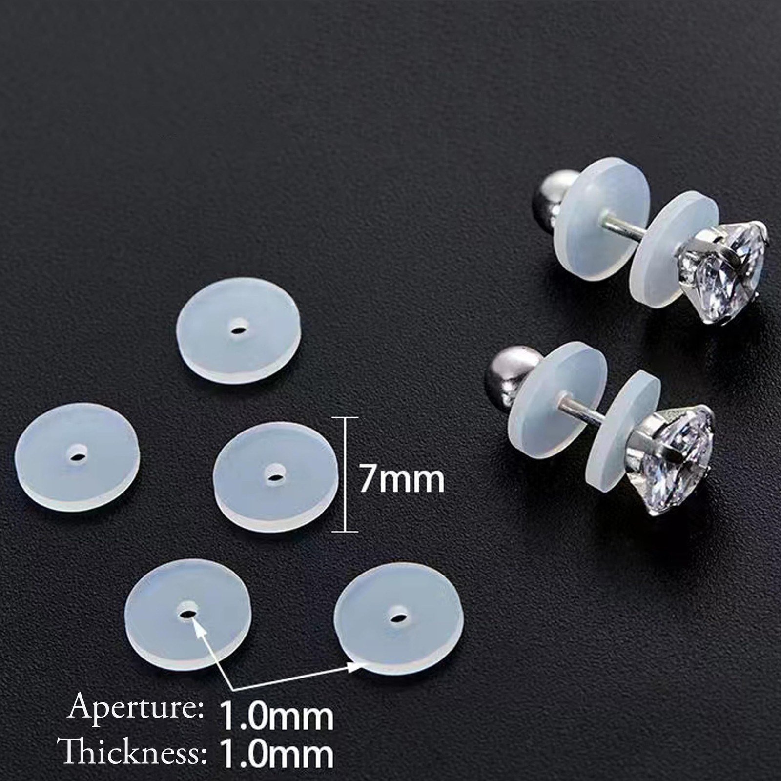 50~100Pcs Silicone Earring Backs Stopper for Piercings, Clear Discs Stabilize...